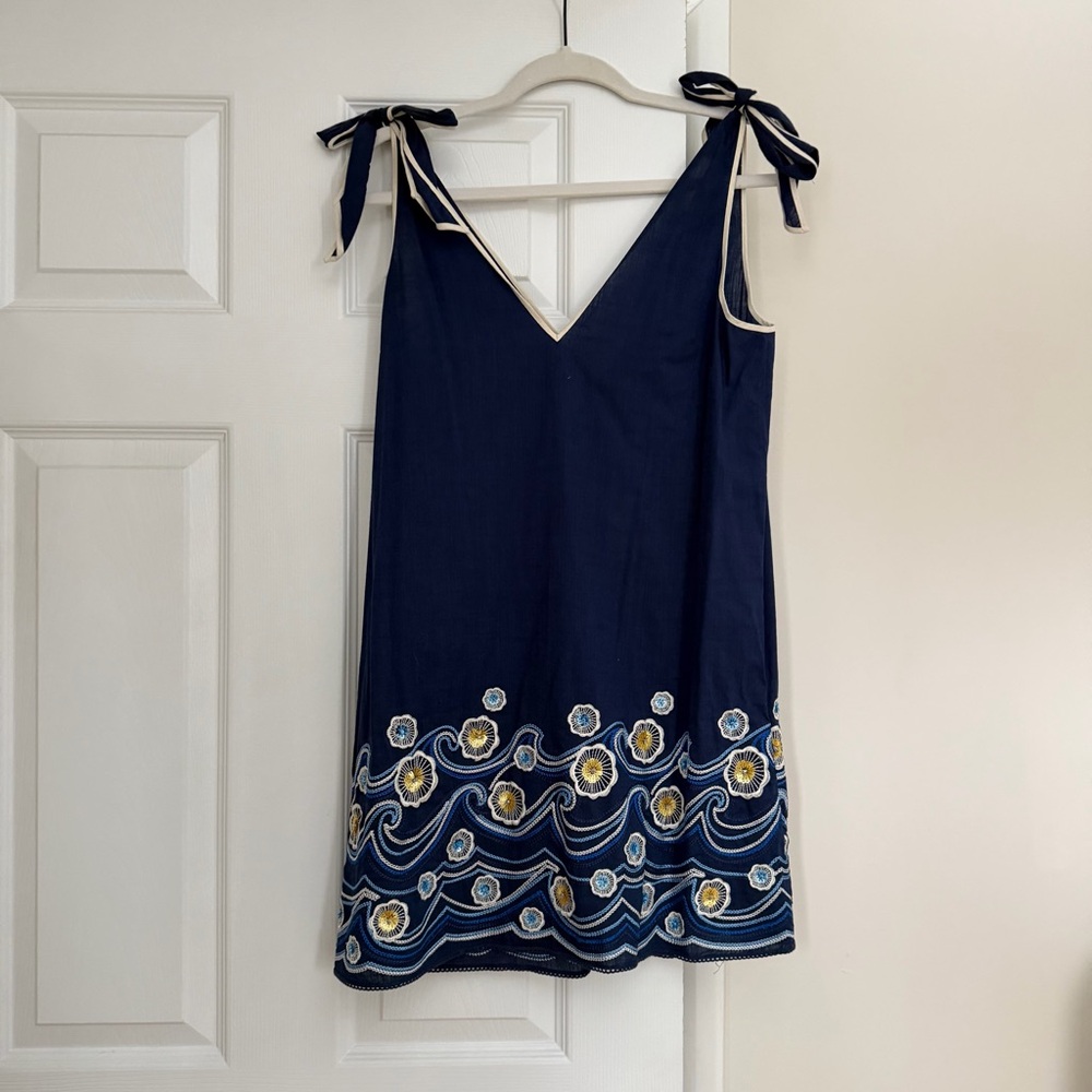 NWT Anthropologie Dress with Ocean Embroidery